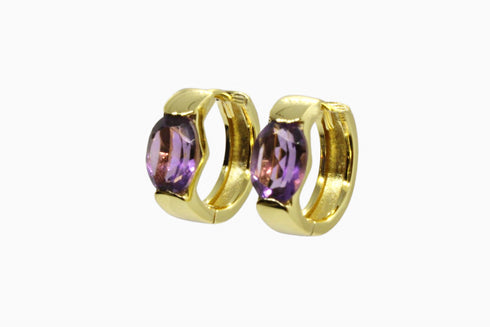 Divya दिव्या | Amethyst | Hoop | 18K Vermeil Vergoldung